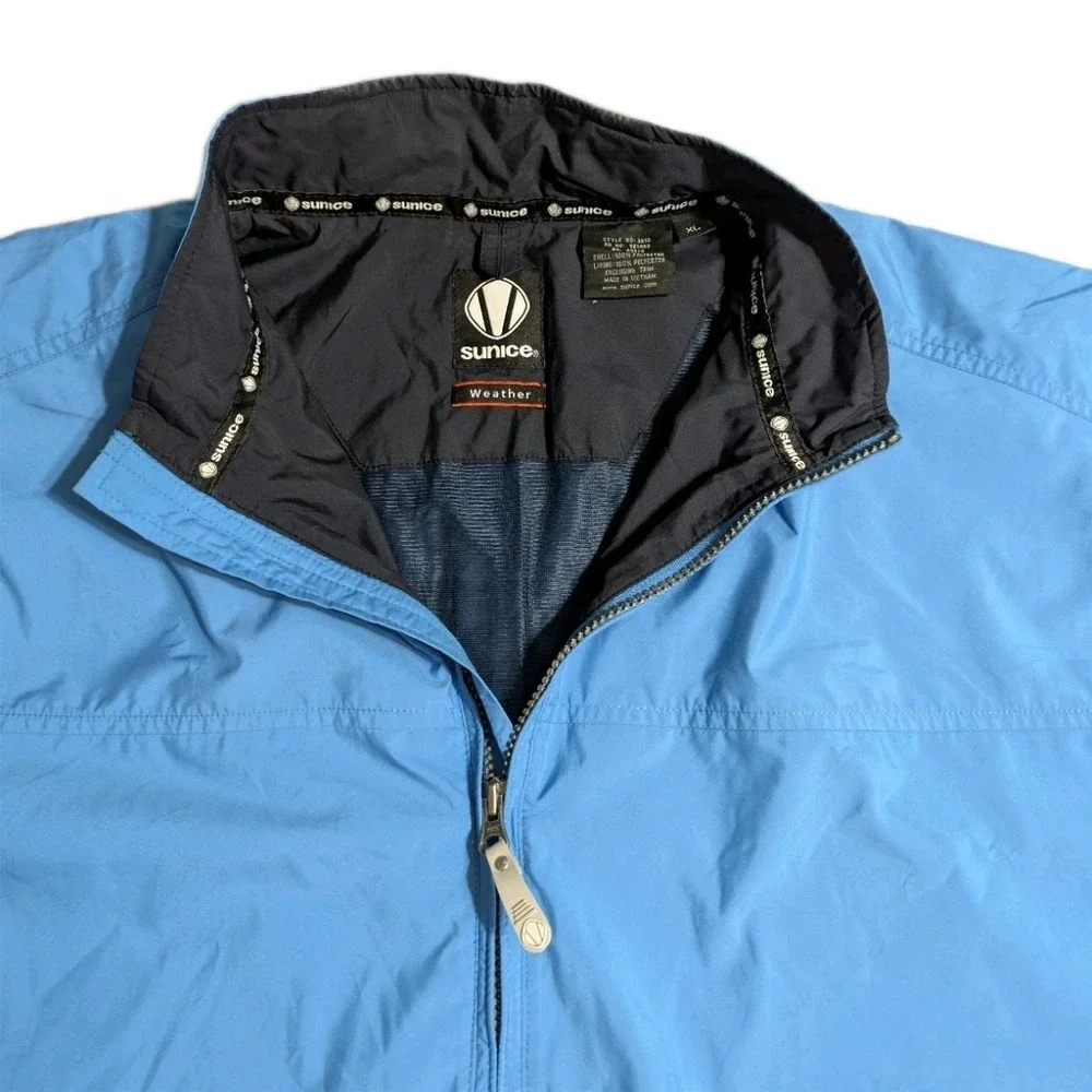 Sunice Golf Jacket Men XL Blue 1/2 Zip Short Sleeve Pullover Wind Shirt TDC